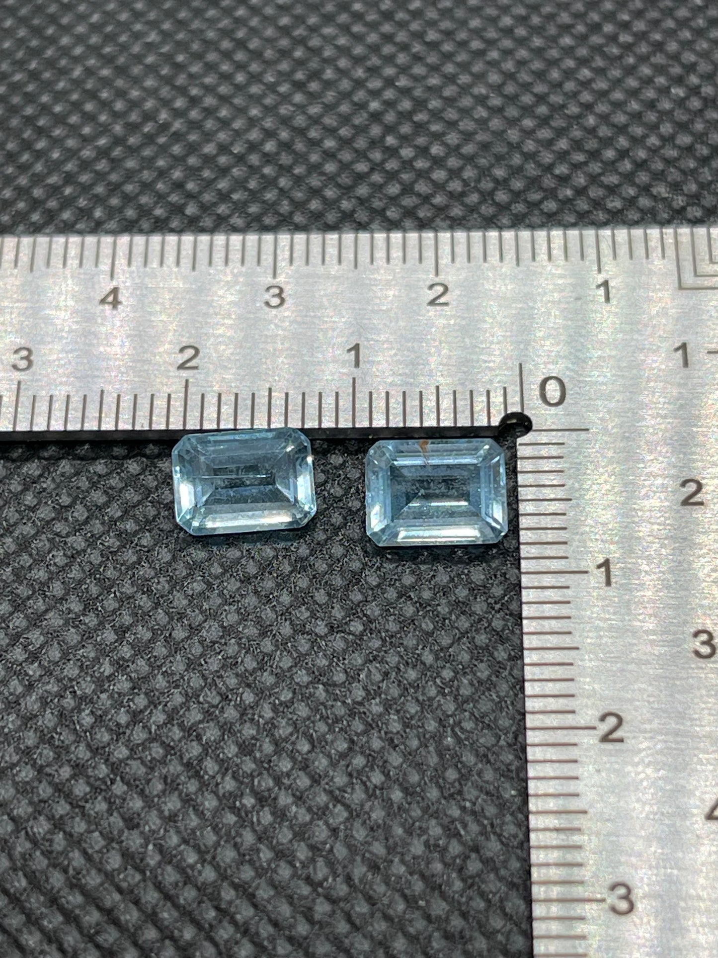 Emerald cut faceted, Blue Sky Topaz