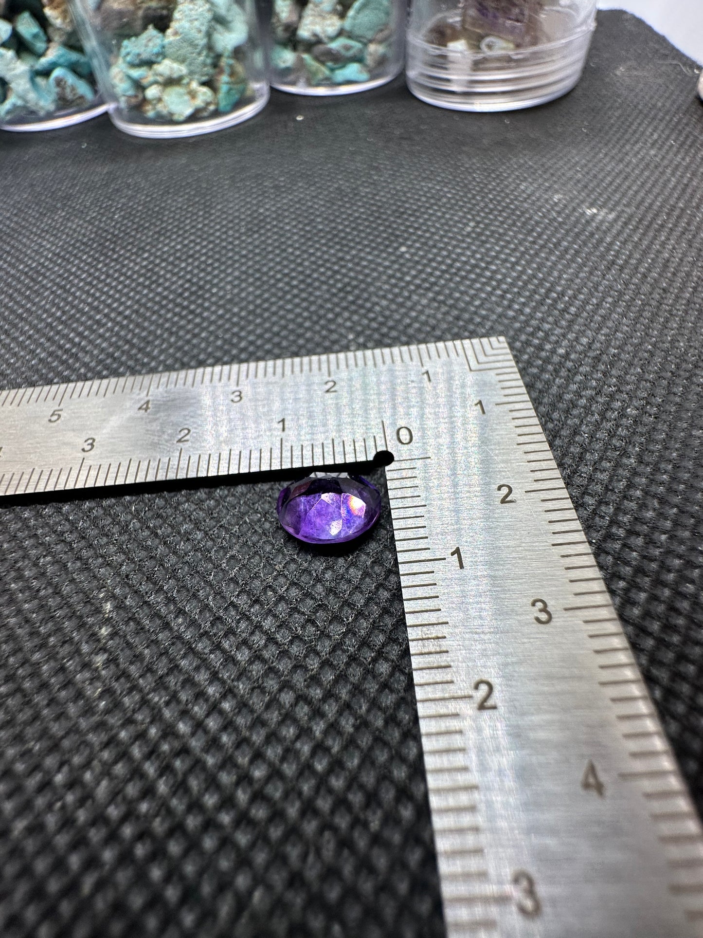 Faceted, purple amethyst 