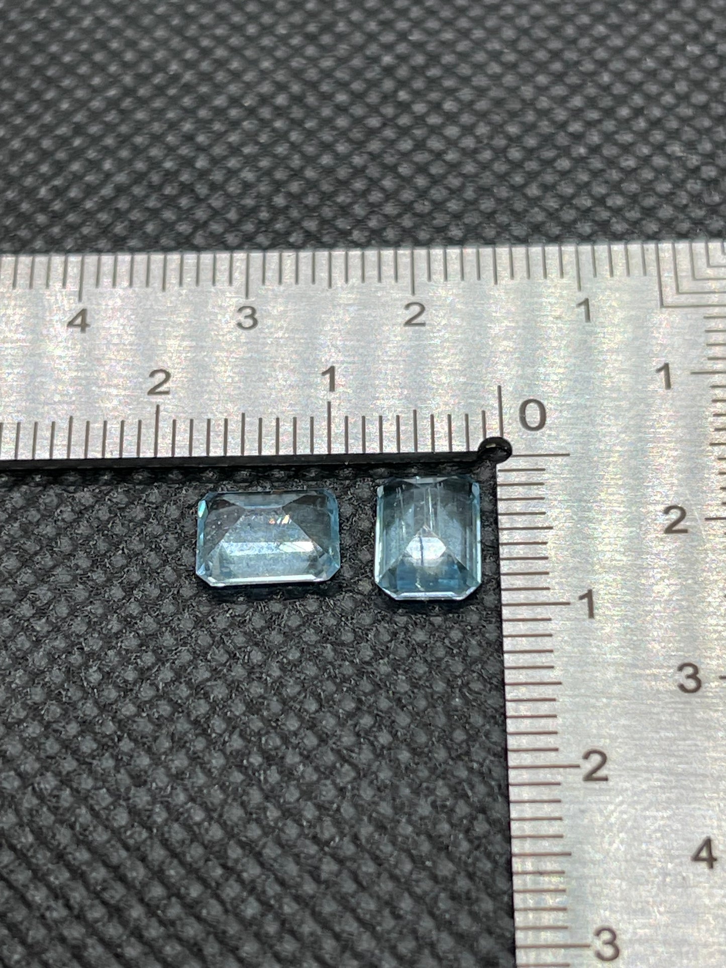 Emerald cut faceted, Blue Sky Topaz