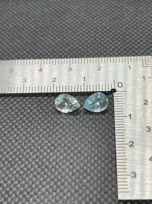 Pear cut faceted, Blue Sky Topaz ￼