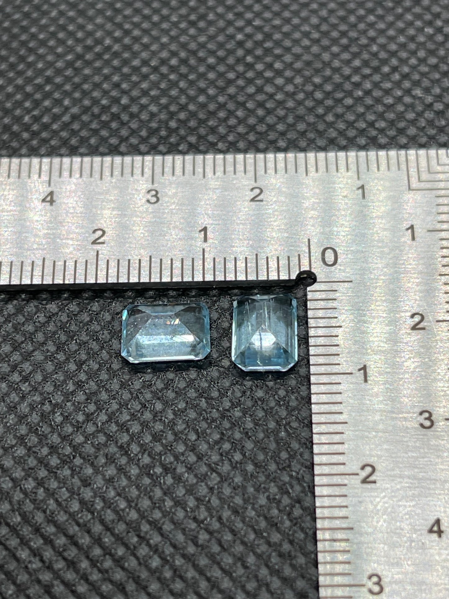 Emerald cut faceted, ￼Blue Sky Topaz